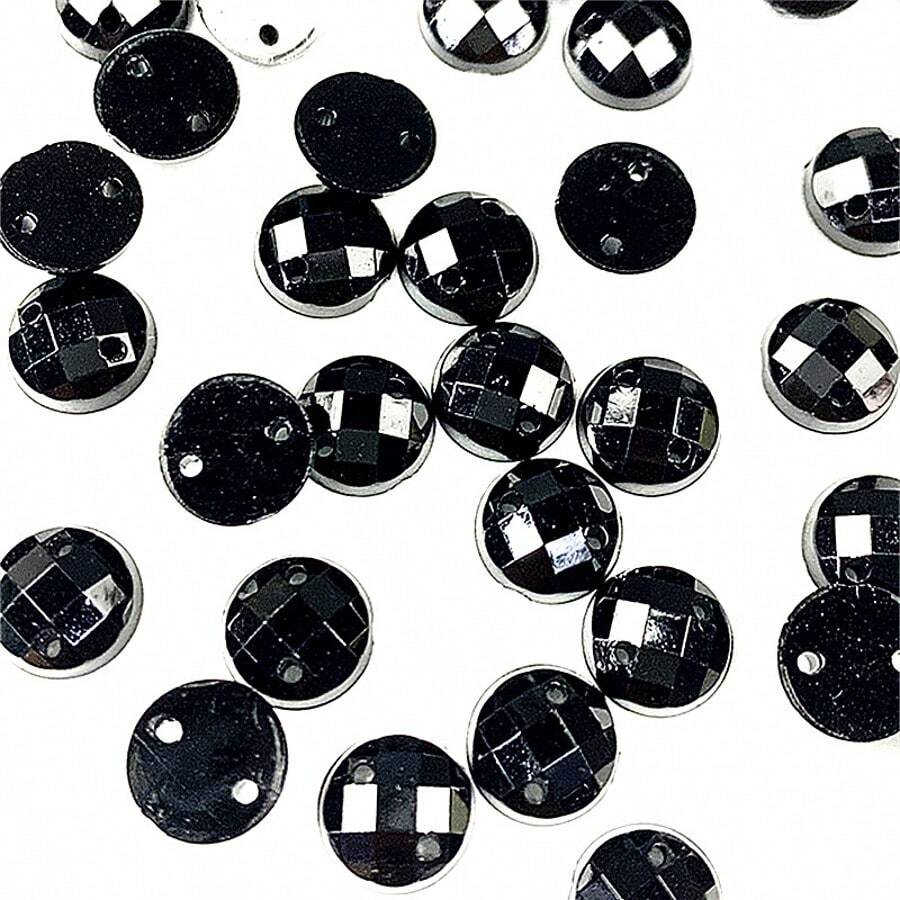 Sewing Garments - 100pcs Mixed Size Black Acrylic Sew-On