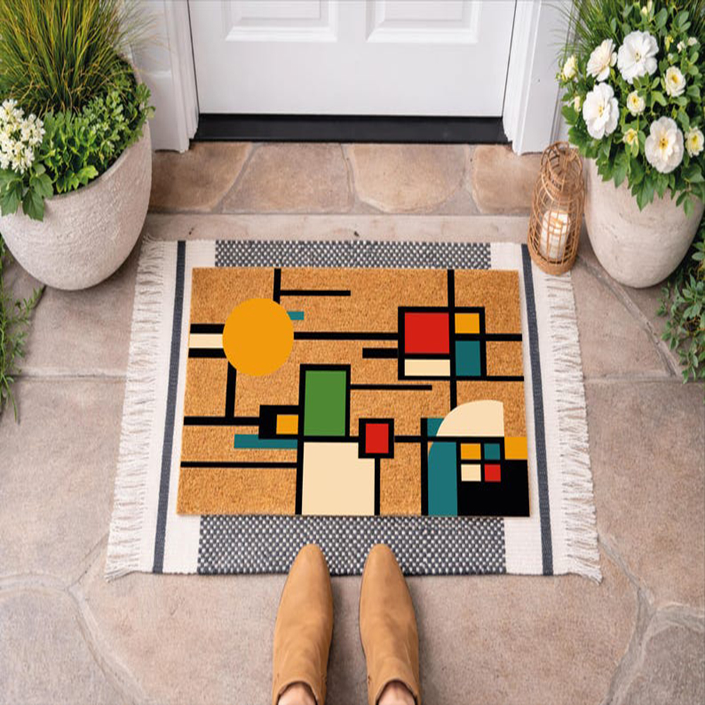 Century Textile & Sewing Supply Online Shopping - Mid Century Modern Doormat Colorful Abstract
