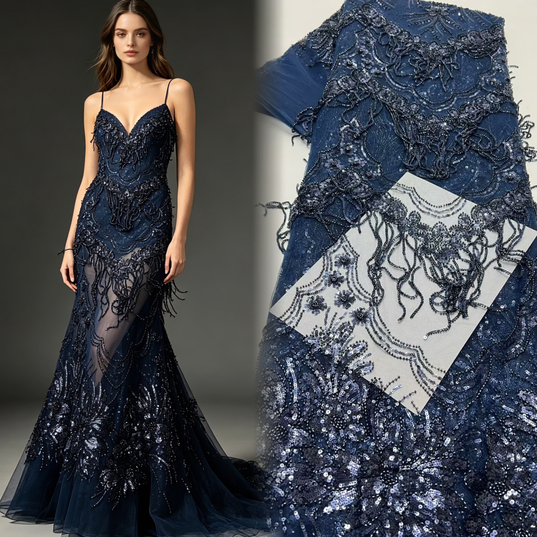 2026 Luxury French Bead Embroi - Sewing Embroidery Fabric ulasan dan harga