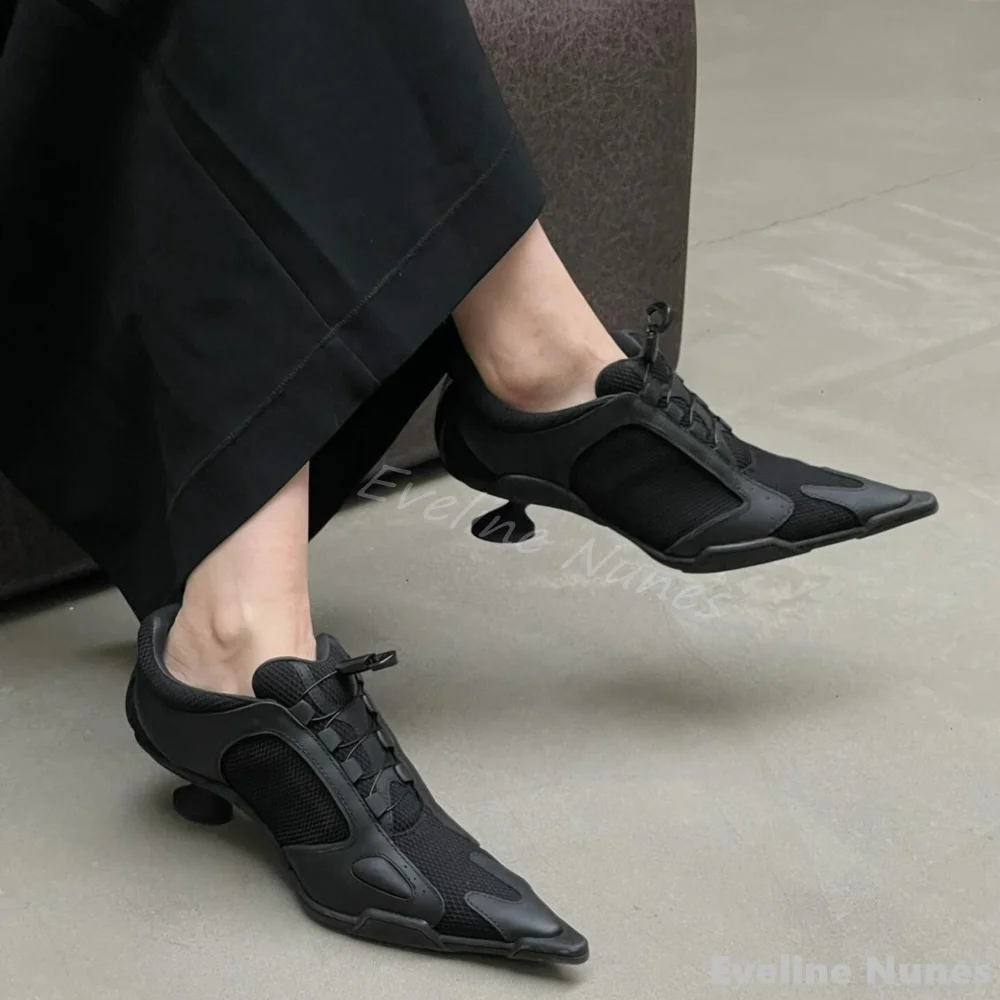 Mesh panel high-heeled sneaker - Sewing New ulasan dan harga