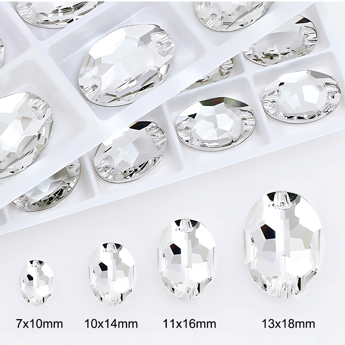 Oval Ellipse Crystal Clear Gla - Sewing Garments ulasan dan harga