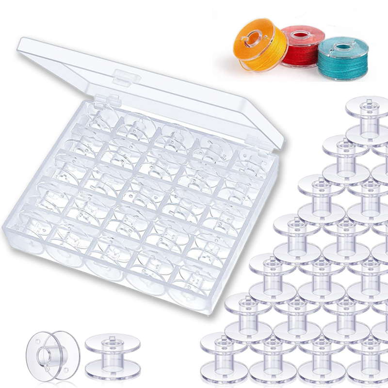 25pcs Home Sewing Machine Bott - Bobbin Organizer Box ulasan dan harga