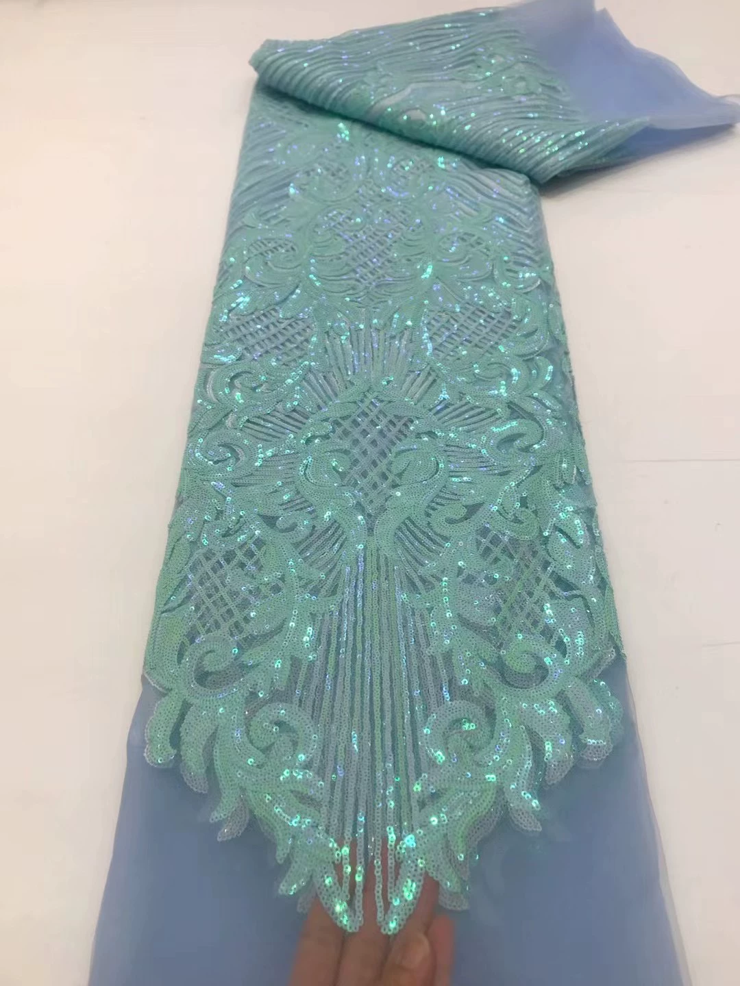 5yard soft lace Fabric Sequin  - Sewing Embroidery Fabric ulasan dan harga