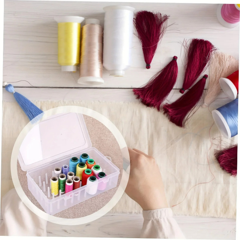 ‌42 Spool Sewing Thread Organi - Bobbin Organizer Box ulasan dan harga