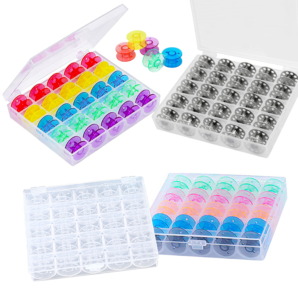 25Pcs/Set Plastic Threads Bobb - Bobbin Organizer Box ulasan dan harga