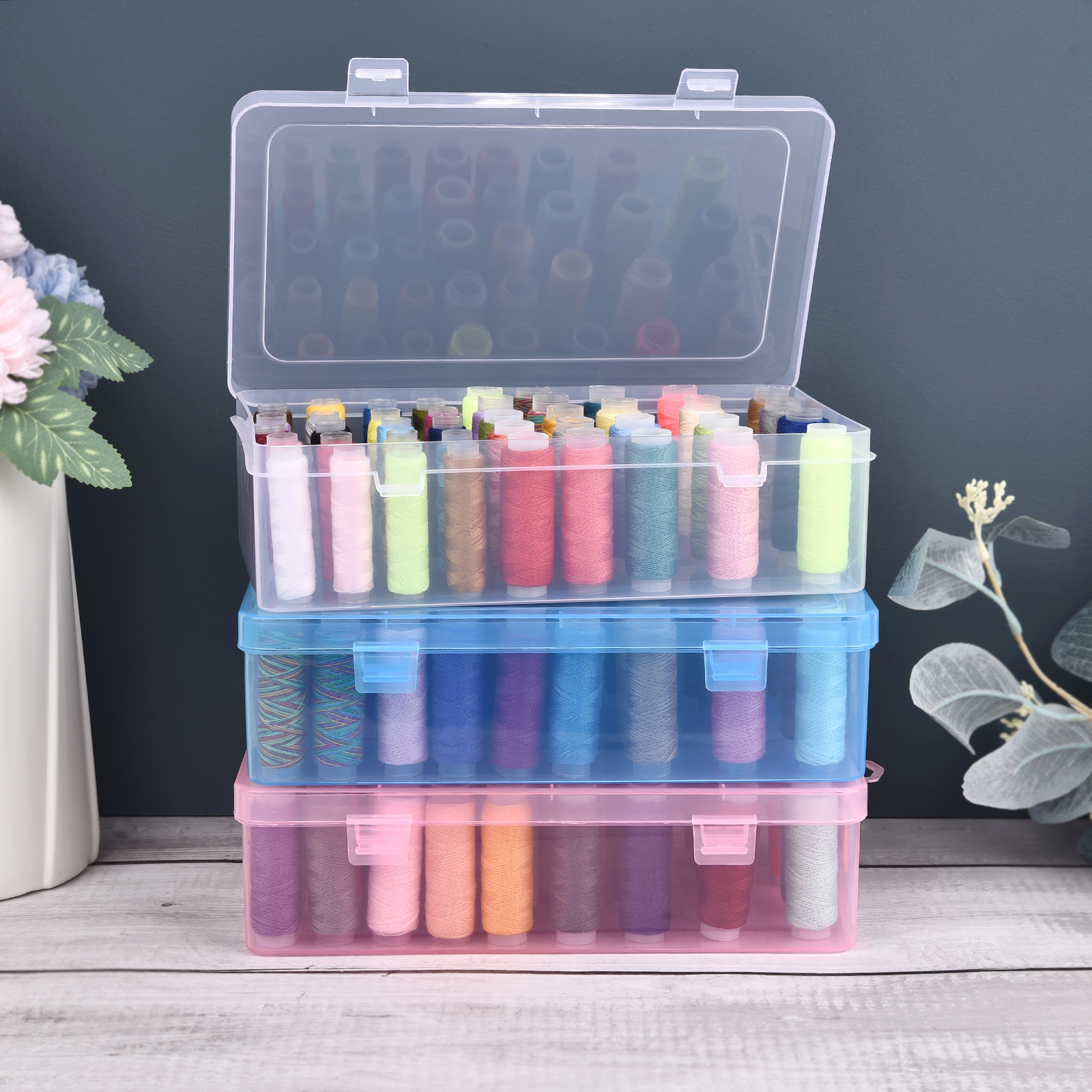 New Sewing Thread Box 42 Piece - Bobbin Organizer Box ulasan dan harga