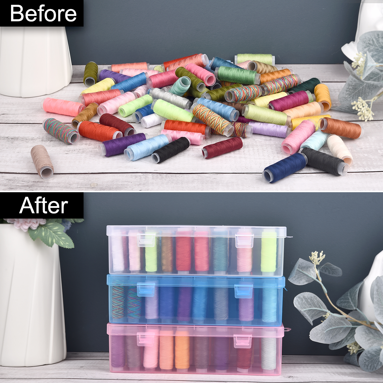 New Sewing Thread Box 42 Piece - Bobbin Organizer Box ulasan dan harga