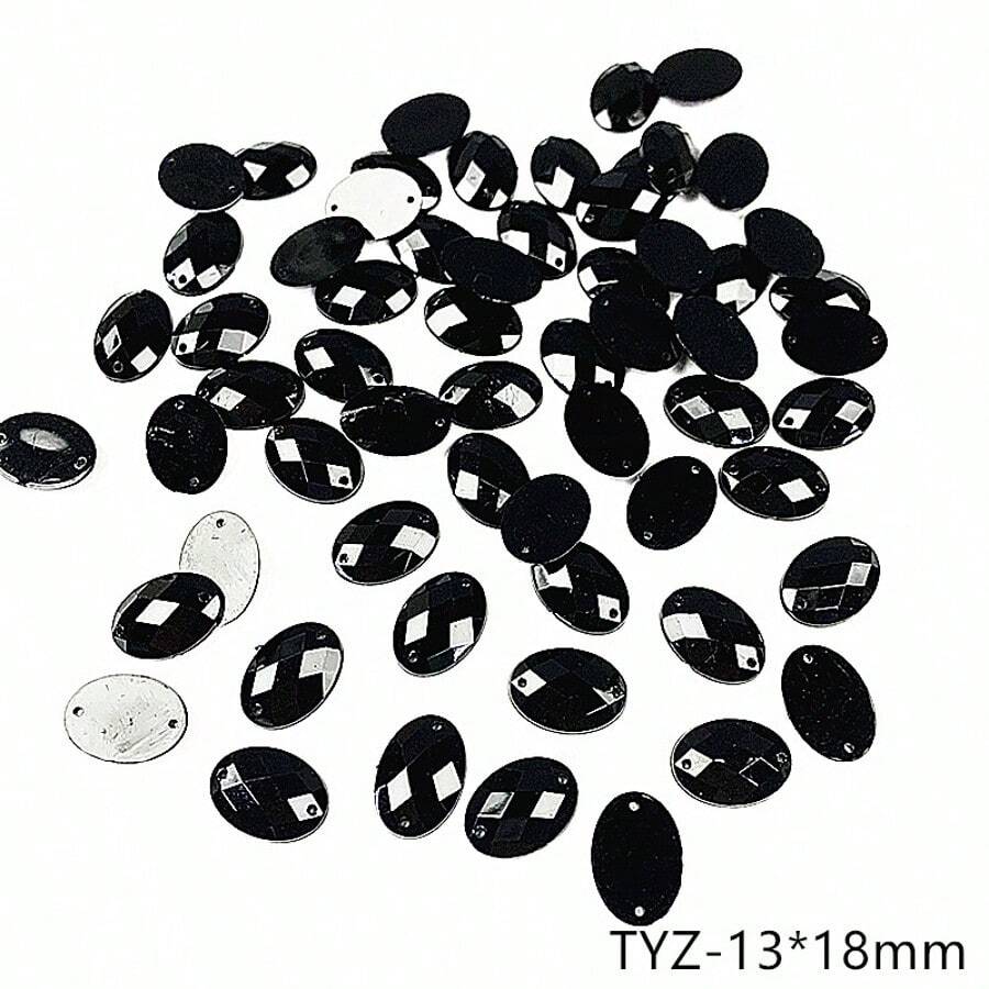 100pcs Mixed Size Black Acryli - Sewing Garments ulasan dan harga
