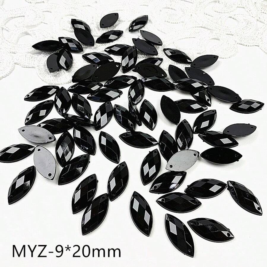 100pcs Mixed Size Black Acryli - Sewing Garments ulasan dan harga