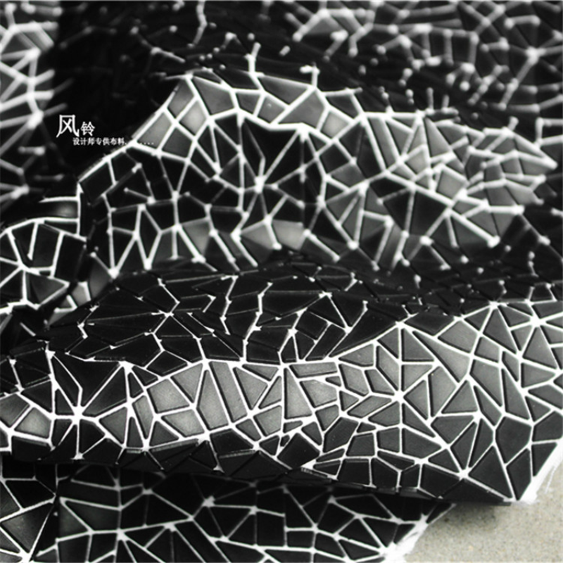 PU Fabric Black Irregular Shap - Is Sewing Textile Art ulasan dan harga