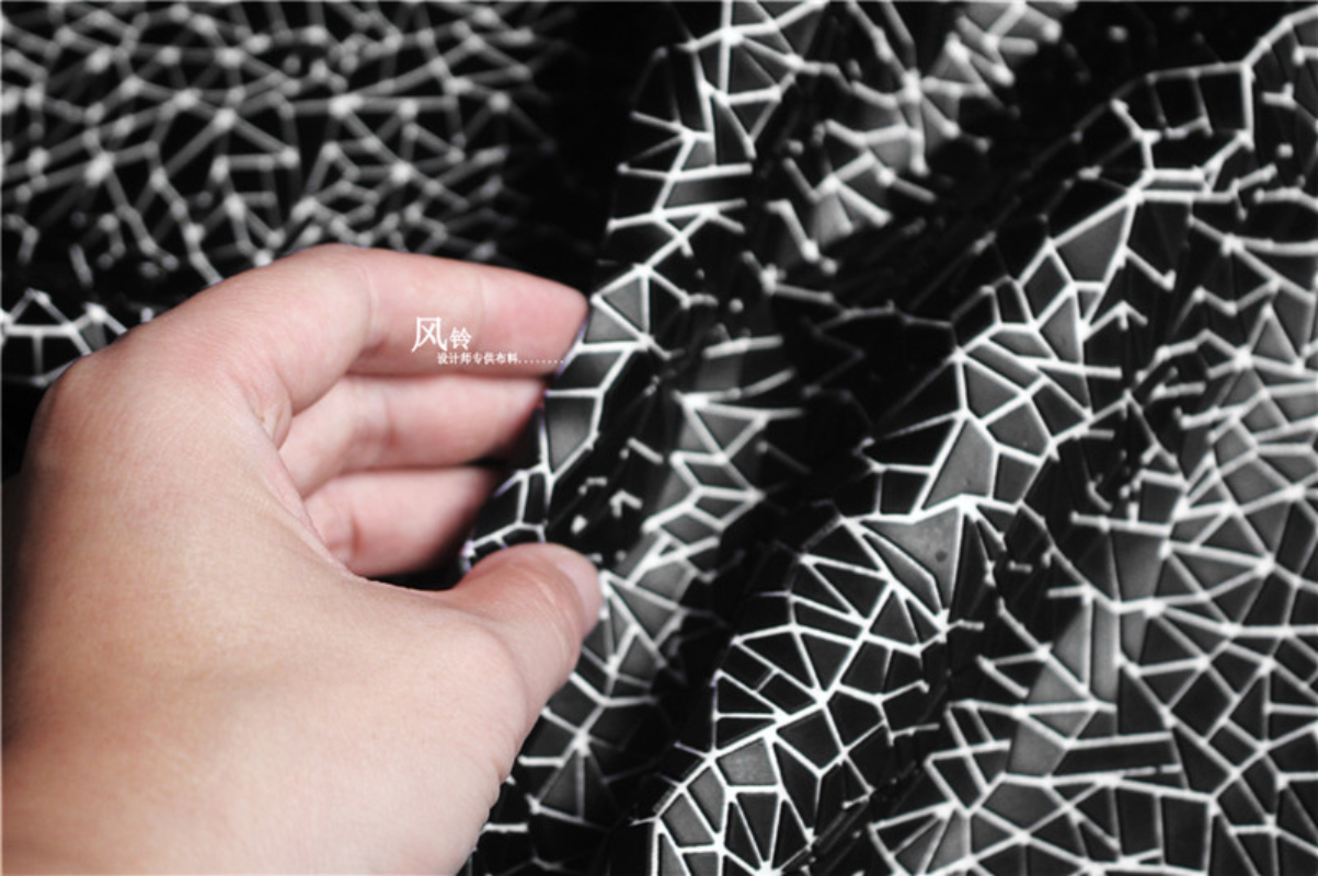 PU Fabric Black Irregular Shap - Is Sewing Textile Art ulasan dan harga