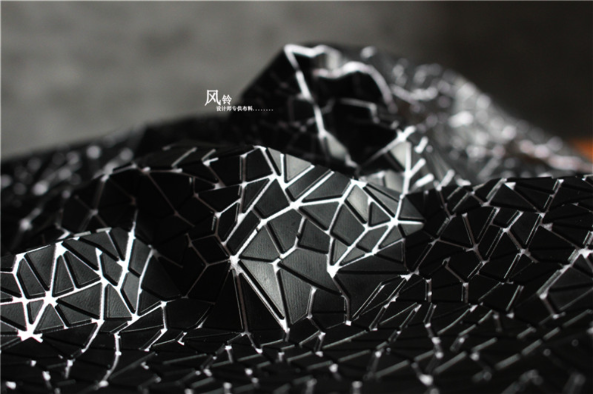 PU Fabric Black Irregular Shap - Is Sewing Textile Art ulasan dan harga