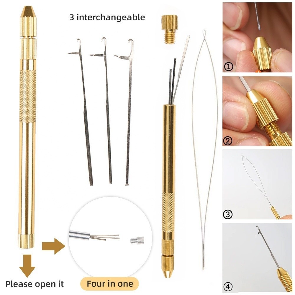 DIY 4-in-1 Hair Extension Tool - Needle Threader Tool ulasan dan harga