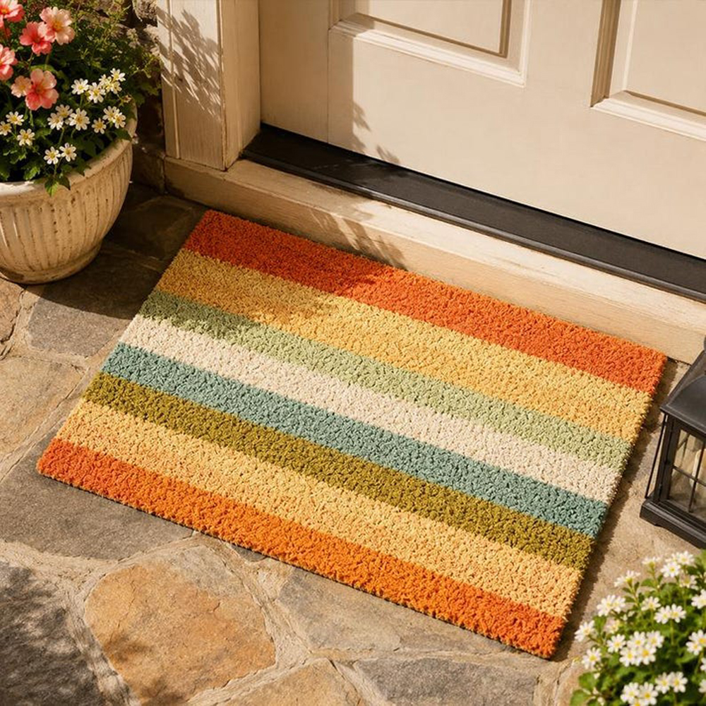 Retro Colorful Stripe Doormat  - Century Textile & Sewing Supply Online Shopping ulasan dan harga