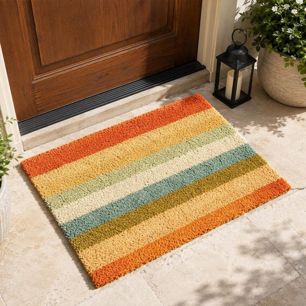 Retro Colorful Stripe Doormat  - Century Textile & Sewing Supply Online Shopping ulasan dan harga