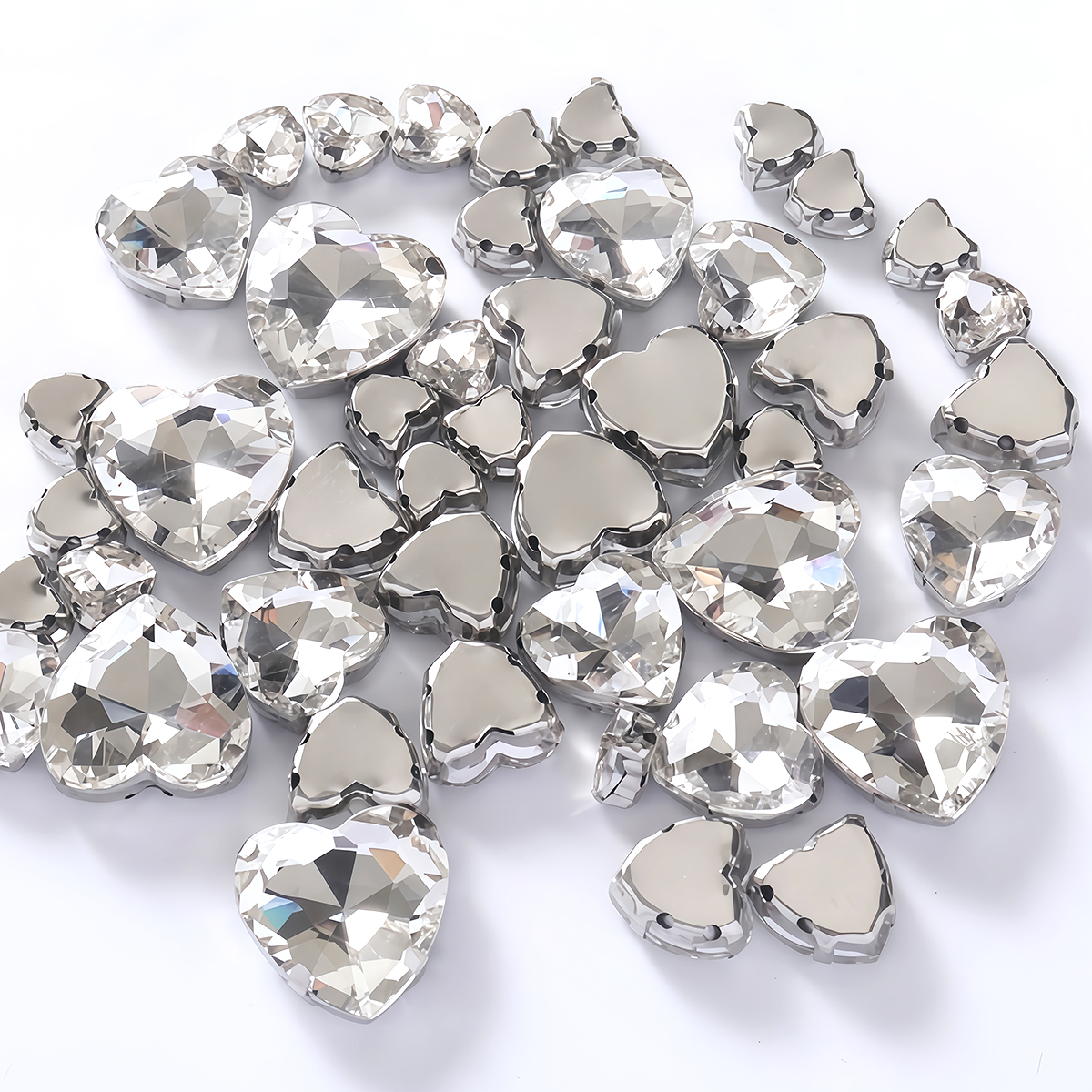 Heart Shape Glass Rhinestones  - Sewing Garments ulasan dan harga