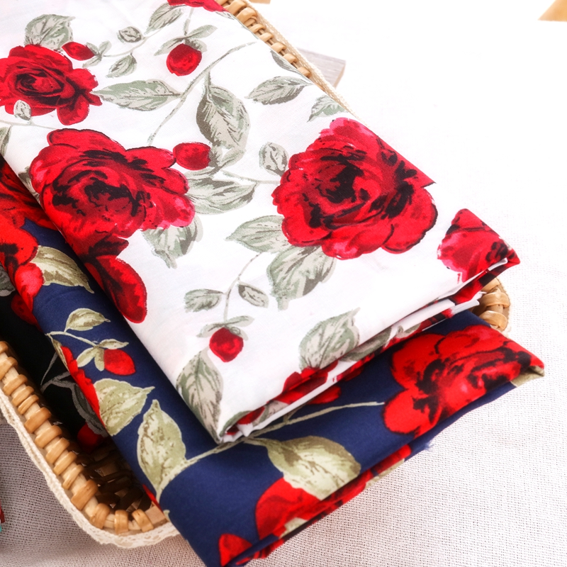 Vintage Rose Printed Fabric fo - Vintage Sewing Textile ulasan dan harga
