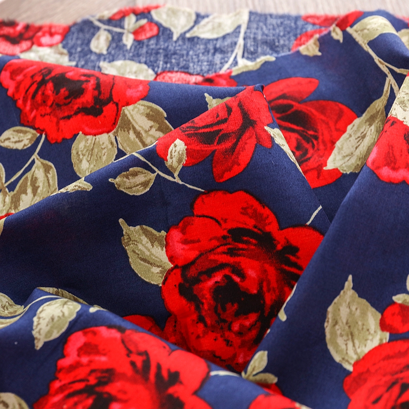 Vintage Rose Printed Fabric fo - Vintage Sewing Textile ulasan dan harga