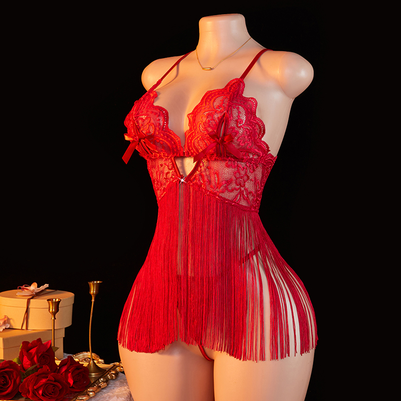 Transparent Lace Women Red Str - Sewing Nylon ulasan dan harga