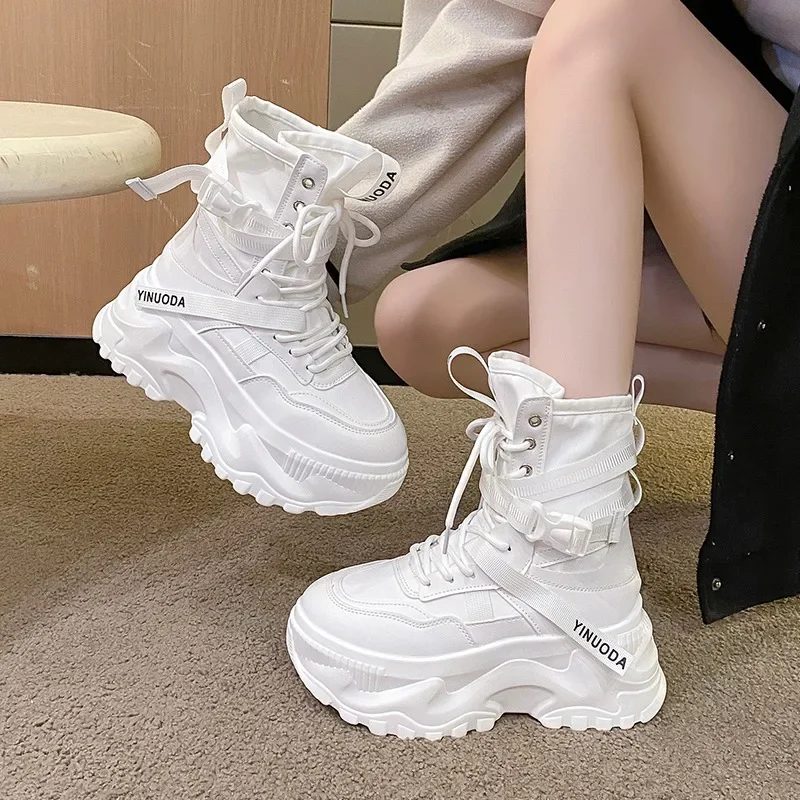 Fashion Women Chunky Platform  - Sewing Nylon ulasan dan harga