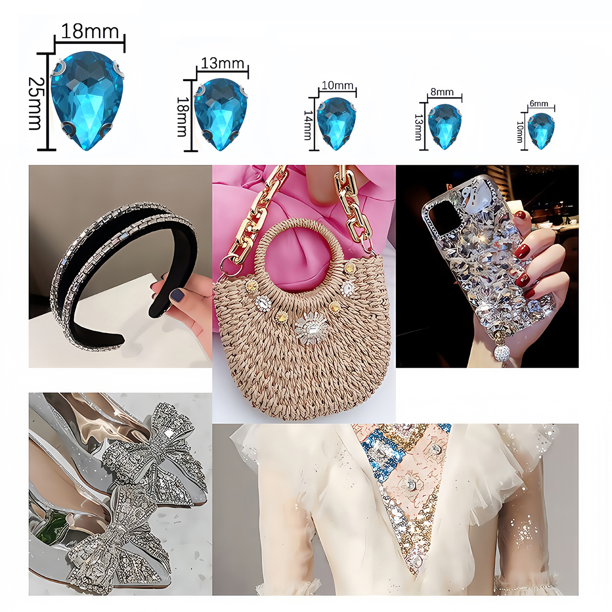 Water Drop Crystal Glass Rhine - Sewing Garments ulasan dan harga
