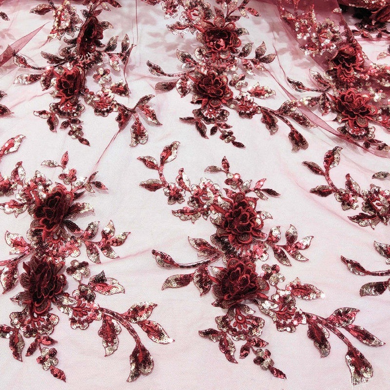 Multi Colored Sequins, Three-d - Sewing Embroidery Fabric ulasan dan harga