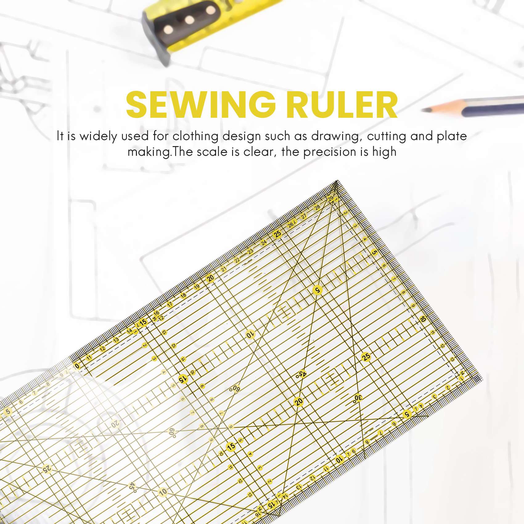 Cutting Ruler Multi-Purpose Pa - Sewing Garments ulasan dan harga