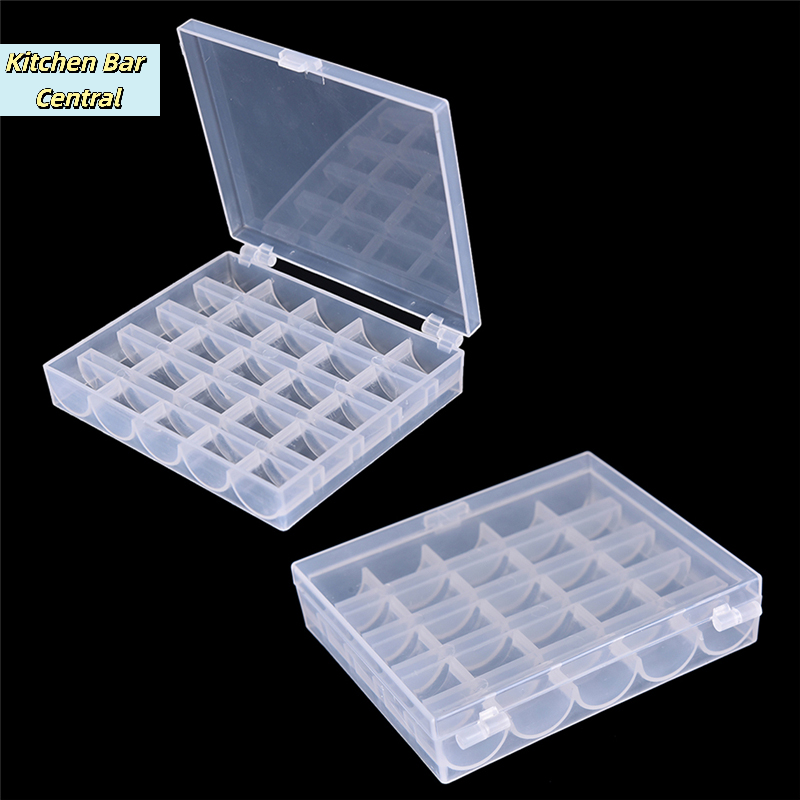 【25 Spools Empty Bobbins Sewin - Bobbin Organizer Box ulasan dan harga