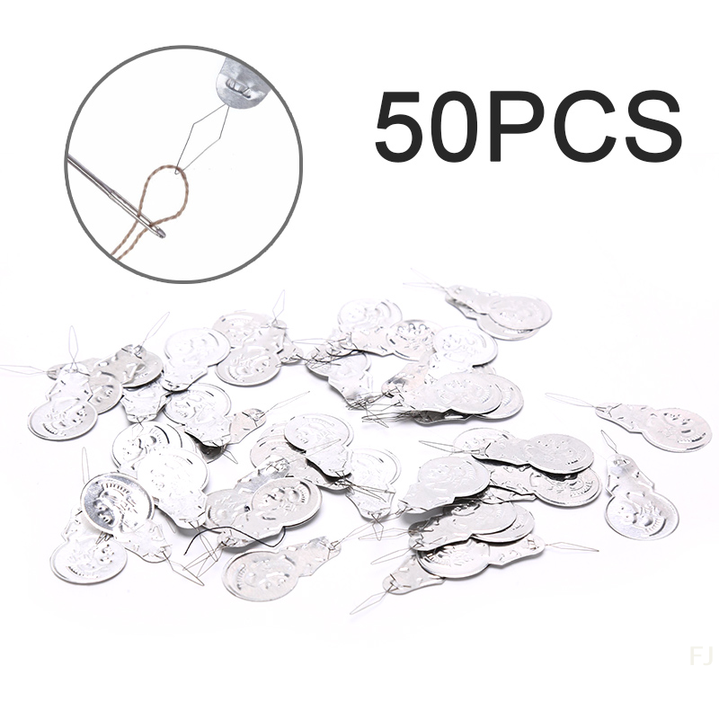 [YU]Silver Bow Wire Needle Thr - Needle Threader Tool ulasan dan harga