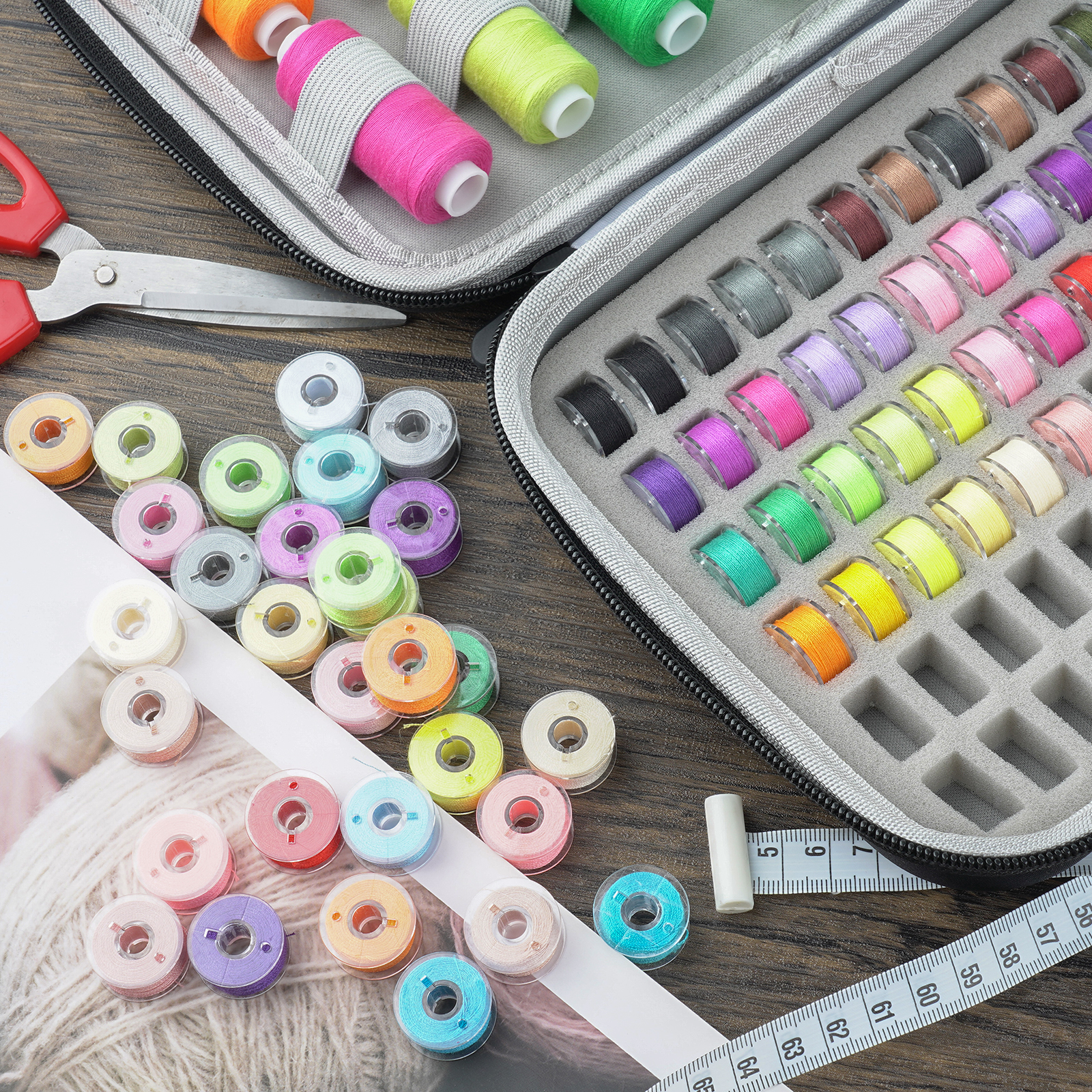 Bobbins Case Thread Organizer, - Bobbin Organizer Box ulasan dan harga